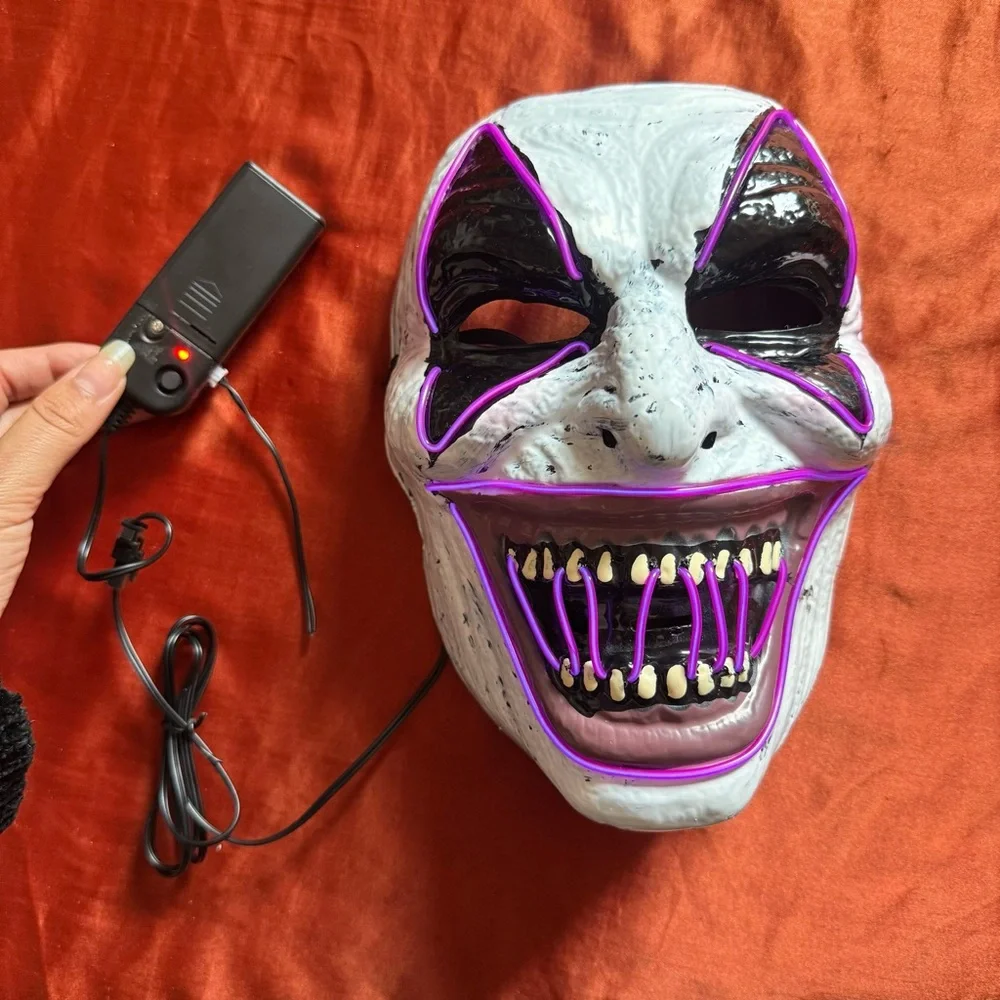LED Light-Up Clown Mask with Controller